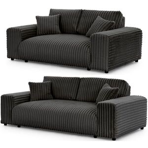 S-Style SEDACIA ZOSTAVA 3+2 Mollis vo tmavosivej farbe z plyšového kordurového vyobraziť