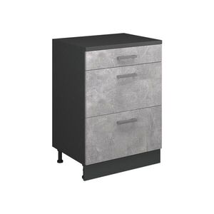 Vicco ROZŠIRUJÚCA KOMODA Rion, betón/antracitová, 60 x 46 cm bez sklonu s 3 zásuvkami vyobraziť