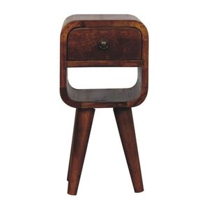 Artisan Furniture EXTRA mini nočný stolík Curve Lower, 1 zásuvka, 1 otvorená polica, hnedý vyobraziť
