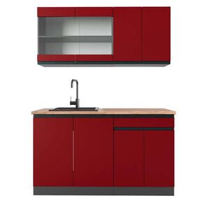 Vicco JEDNOLÔŽKOVÁ KUCHYŇA R-Line Červená 140 cm , AP Oak vyobraziť