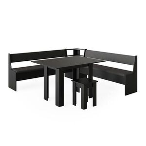 Vicco ROHOVÁ LAVICOVÁ ZOSTAVA Roman čierna 210 x 210 cm so stolom vyobraziť