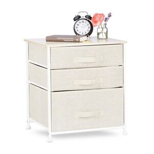 Relaxdays REGÁL Béžová Biela 3 zásuvky 53 cm vyobraziť