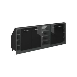 Vicco KUCHYNSKÁ SKRIŇA PRE ŠIKMÉ STRECHY R-Line Čierny vysoký lesk 210 cm Súprava 5 vyobraziť