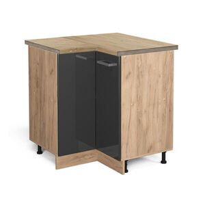 Vicco ROHOVÁ SPODNÁ SKRINKA R-Line Antracit vysoký lesk 75.6 cm , AP Oak vyobraziť