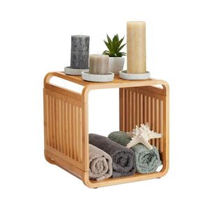 Relaxdays REGÁL Prírodný bambus 2 úrovne 33x33x33 cm vyobraziť