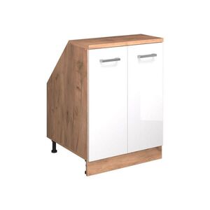 Vicco KUCHYNSKÁ SKRIŇA PRE ŠIKMÉ STRECHY R-Line Biely vysoký lesk 60 cm s 2 dverami, korpus skrine hĺbka 60 cm vyobraziť