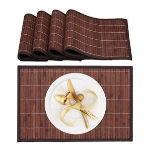 Relaxdays PRESTIERANIE Hnedé 4-ks-set bambus 45x30 cm vyobraziť