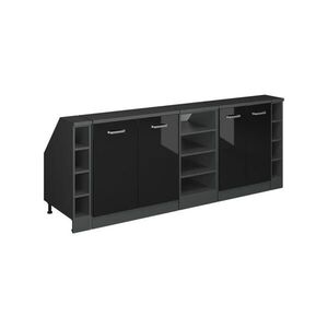 Vicco ŠATNÍKOVÁ ZOSTAVA PRE ŠIKMÉ STRECHY Rion Čierny vysoký lesk 210 cm Súprava 5 korpusov skrine hĺbka 60 cm vyobraziť