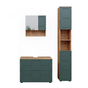 Vicco SÚPRAVA KÚPEĽŇOVÉHO NÁBYTKU Irma, zelená/Dub Goldkraft, 3-dielna vyobraziť