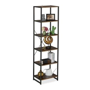 Relaxdays REGÁL Čierny industriálny 6 políc 180 cm vyobraziť