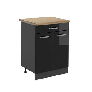 Vicco KUCHYNSKÁ SPODNÁ SKRINKA R-Line Čierny vysoký lesk 60 cm , AP Oak vyobraziť
