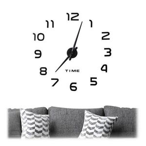 Relaxdays HODINY čierne nástenné DIY samolepiace 3D číslice vyobraziť