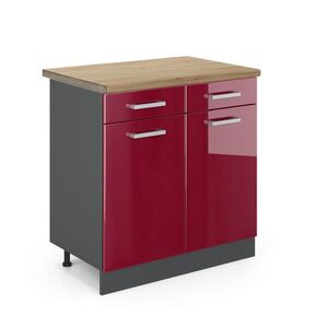 Vicco KUCHYNSKÁ SPODNÁ SKRINKA R-Line Červený vysoký lesk 80 cm , AP Oak vyobraziť