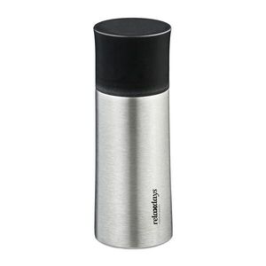 Relaxdays FĽAŠA Strieborná Čierna nerezová 300 ml s pohárikom vyobraziť