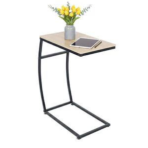 Relaxdays STOLÍK Čierny drevodekor kov C tvar 58, 5 cm vyobraziť
