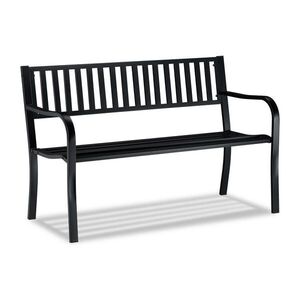 Relaxdays LAVICA Čierna záhradná oceľ 2-miestna 127, 5 cm vyobraziť
