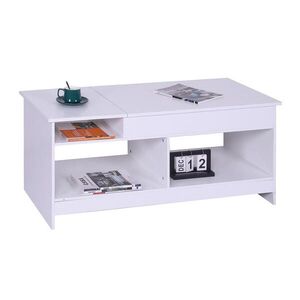 Relaxdays KONFERENČNÝ STOLÍK Biely so zdvíhacou doskou 110x50 cm vyobraziť