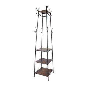 Relaxdays VEŠIAK Čierna Tmavohnedá kov 180 cm 8 háčikov vyobraziť