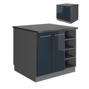 Vicco KUCHYNSKÝ OSTROV Fame-Line Tmavomodrá vysoký lesk/antracit 90 cm bez pracovnej dosky vyobraziť