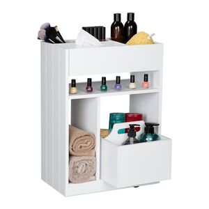 Relaxdays VOZÍK Biely MDF vyberateľný box vyobraziť