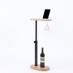 Relaxdays STOLÍK Prírodný čierny výškovo nastaviteľný bambus C tvar 2 police 45-82x40x22 cm vyobraziť