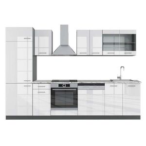 Vicco KUCHYNSKÝ KÚT R-Line Biely vysoký lesk/antracit 300 cm , AP Marble vyobraziť