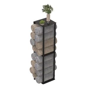 Relaxdays DRŽIAK na uteráky čierny nástenný kov 83, 5 cm vyobraziť