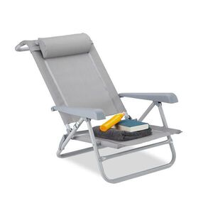 Relaxdays LEHÁTKO Sivé skladacie s vankúšom na krk vyobraziť