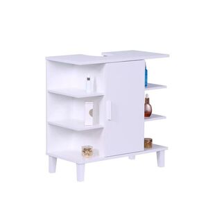 Relaxdays SKRINKA POD UMÝVADLO Biela MDF 1 dvierka 65 cm vyobraziť