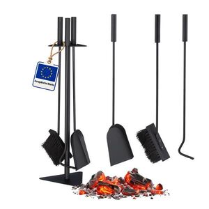 Relaxdays KRBOVÉ NÁRADIE Čierne 4-dielne oceľ 60 cm vyobraziť