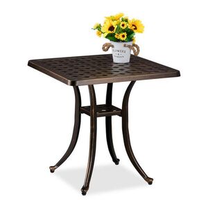 Relaxdays STÔL čierny bronzový záhradný hliníkový odliatok 53 cm vyobraziť