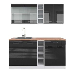 Vicco JEDNOLÔŽKOVÁ KUCHYŇA R-Line Antracit vysoký lesk/biela 160 cm , AP Oak vyobraziť