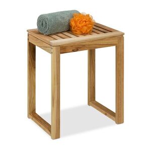 Relaxdays STOLIČKA Prírodná orechové drevo 46 cm vyobraziť