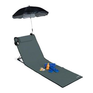 Relaxdays PODLOŽKA Antracitová polstrovaná so slnečníkom 60x197 cm vyobraziť