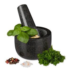 Relaxdays MAŽIAR Sivý žulový s tĺčikom 100 ml vyobraziť