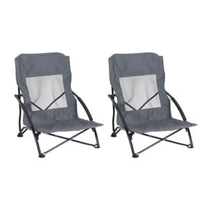 Relaxdays KRESLO Sivé plážové skladacie 2-ks set vyobraziť
