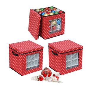 Relaxdays KONTAJNER viacfarebný 3-dielny-set na vianočné gule 33x33x33 cm vyobraziť