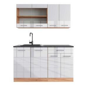 Vicco JEDNOLÔŽKOVÁ KUCHYŇA R-Line Biely vysoký lesk/dub Goldkraft 140 cm , AP Antracit vyobraziť