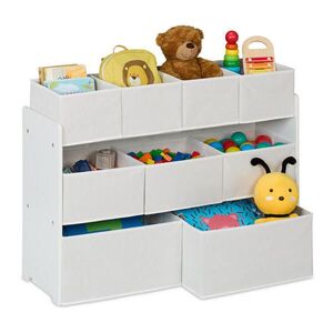 Relaxdays REGÁL Biela detský 9-dielna sada látkových boxov vyobraziť