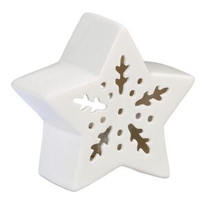 Relaxdays SVETNÍK Biely porcelán tvar hviezdy 11x12x5, 5 cm vyobraziť
