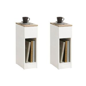 SoBuy SET 2 komód na spálňu so zásuvkou Biela 35x20x60cm Minimalistický vyobraziť