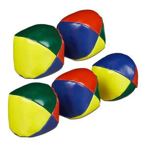 Relaxdays ŽONGLÉRSKE LOPTIČKY Farebné 5-dielny-Set plast piesok Ø 6, 5 cm vyobraziť