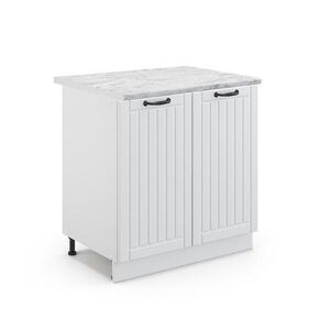Vicco KUCHYNSKÁ SPODNÁ SKRINKA Fame-Line, Biely vidiecky dom/biely, 80 cm Marmori työtaso vyobraziť