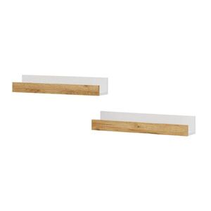 Vicco NÁSTENNÁ POLICA Tomy Biely/zlatý dub 60 x 10 cm Sada 2 ks vyobraziť