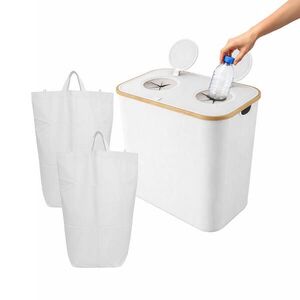 Relaxdays ZBERNÍK Biely 2 priehradky 140 l vyobraziť