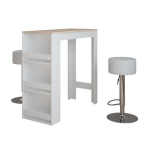 Vicco SÚPRAVA BAROVÉHO STOLA Repose Biela/Sonoma 45 x 110 cm s 2 barovými stoličkami vyobraziť