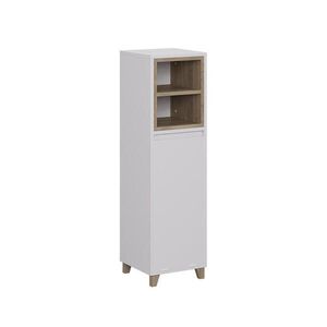Vicco MIDI SKRINKA Elnor Biela/dubová 30 x 105 cm s výklopným košom na bielizeň vyobraziť
