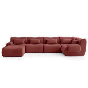 MILYsofa VEĽKÁ modulárna sedacia súprava bouclé tkanina terakotovo červená vyobraziť