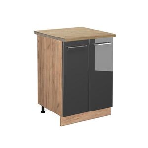 Vicco KUCHYNSKÁ SPODNÁ SKRINKA Fame-Line Antracit vysoký lesk 60 cm , AP Oak vyobraziť
