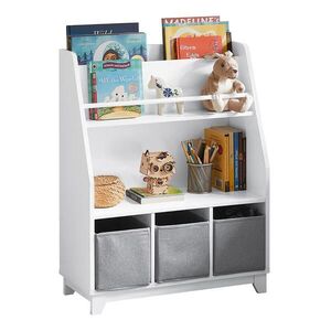 SoBuy REGÁL na knihy pre deti s 2 policami Biela 63x28x80cm Moderný vyobraziť